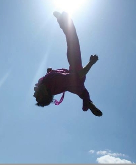 Aerial action silhouette